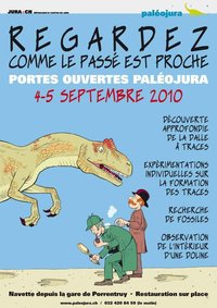 Affiche Paléojura - Programme des Journées Portes ouvertes des 4 et 5 septembre 2010