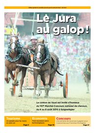 Page de couverture du magazine «Le Jura au galop» - Téléchargement du magazine en format PDF