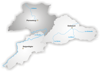 Carte du district de Porrentruy - Lien sur la page interne Les communes du district de Porrentruy