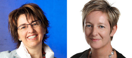 Elisabeth Baume-Schneider, présidente du Gouvernement jurassien en 2012, et Corinne Juillerat, présidente du Parlement