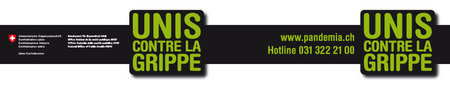 Logo n°1 Unis contre la grippe - Lien sur le site internet www.pandemia.ch