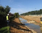 Allaine à Alle, ouvrage de protection contre les crues (août 2011)