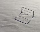 Terrain de foot sous la neige
