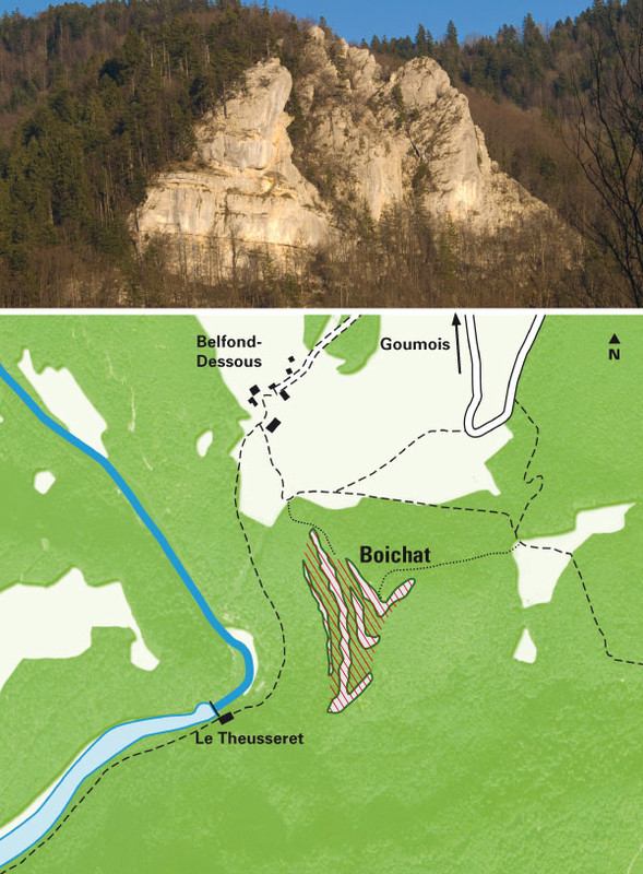 Carte du site de Roche à Boichat  à Goumois