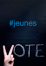 Elections 2015 - Couverture de la brochure intitulée #jeunes et destinées à aider les jeunes gens à voter le 18 octobre 2015
