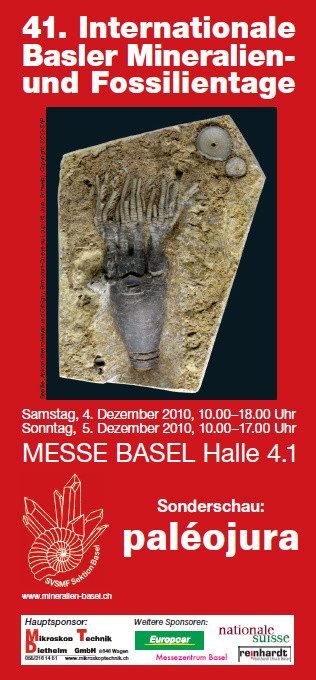 Image du flyer de la 41ème journée de minéraux et de fossiles de Bâles