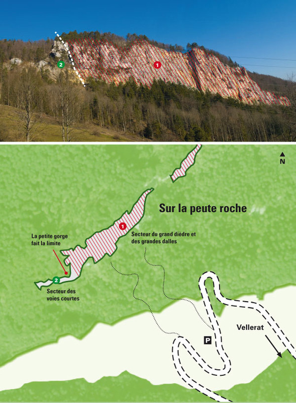Carte du site Sur la peute Roche à Vellerat