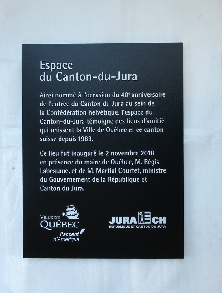 Plaque commémorative «Espace du Canton-du-Jura»