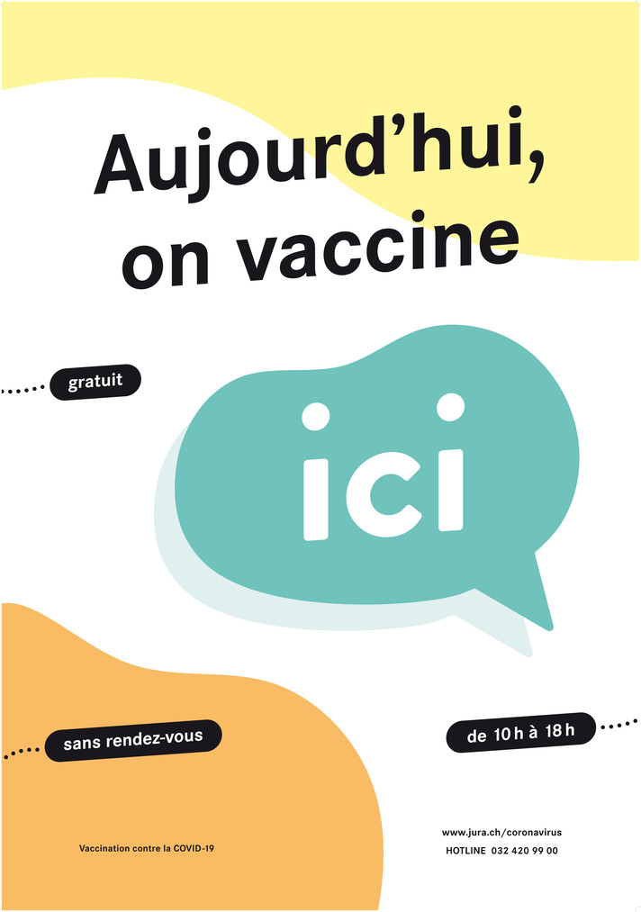 Affiche Aujourd'hui on vaccine.