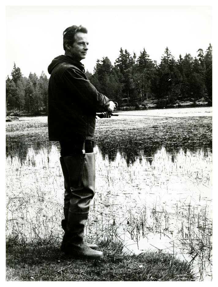 Pêche, probablement à l'étang de la Gruère. 1968.