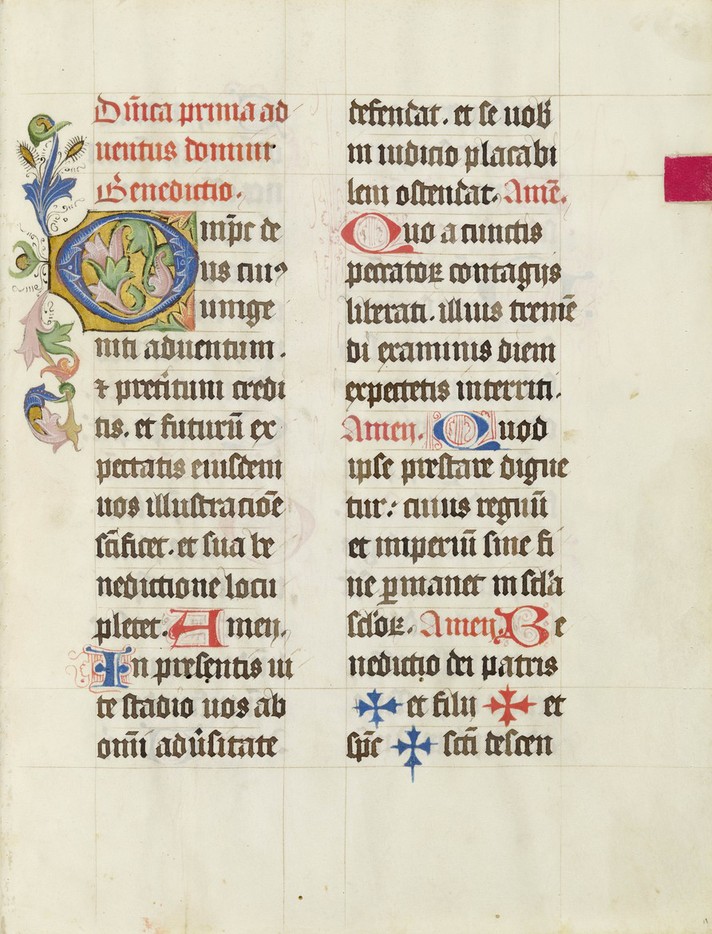 Photo d'une page du manuscrit médiéval exécuté pour le prince-évêque Jean de Venningen.