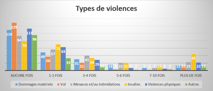 Graphique sur les types de violences.