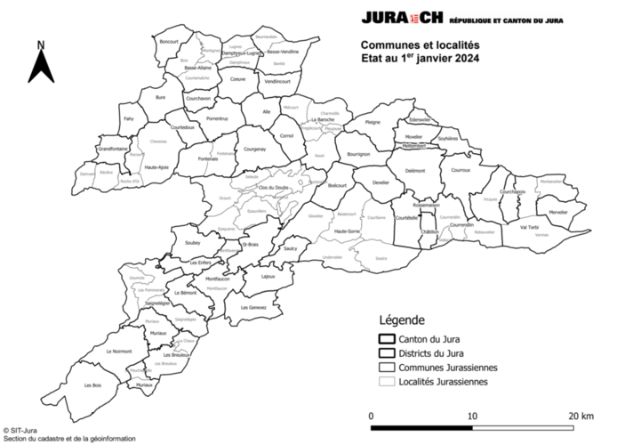 Commmunes et localités 2024