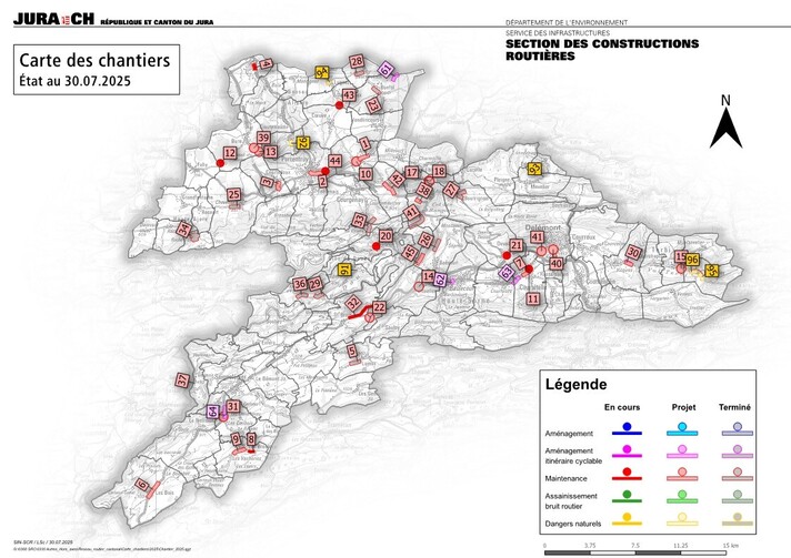 Carte des chantiers 2025