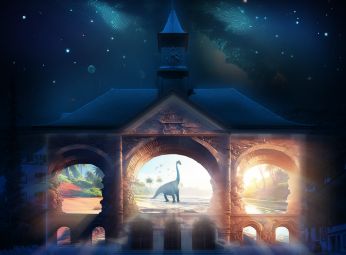 Simulation de projections sur l'Hôtel de ville de Moutier.