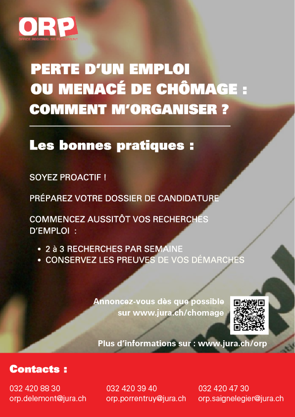 Flyer - Perte d'un emploi ou menacé de chômage: les bonnes pratiques