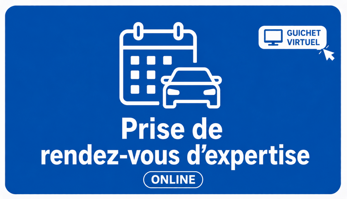 Cliquerez sur le bouton pour prendre un rendez-vous d'expertise via le guichet virtuel