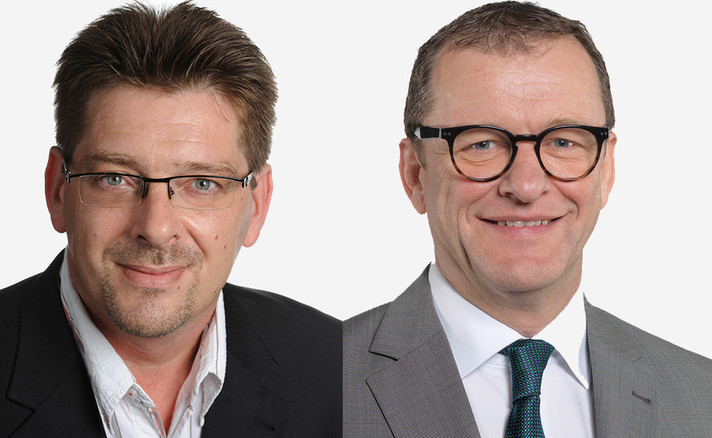 Jean-Yves Gentil, président du Parlement, et Michel Thentz, président du Gouvernement en 2015