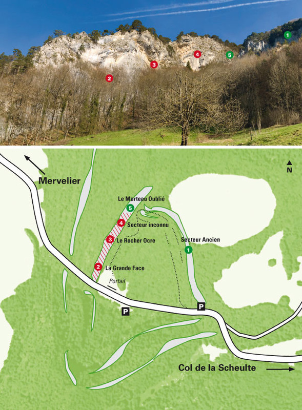 Carte du site de Chaumont à Mervelier