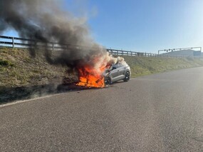 Feu d'un véhicule à Delémont