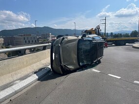 Accident de la circulation à Delémont, pont de la Blancherie