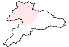 Carte du Jura - District de Porrentruy - Lien vers la liste des communes du district de Porrentruy