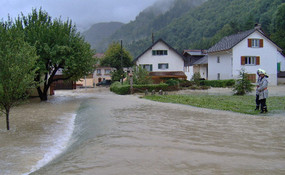 Ecoulement des eaux au centre de l'hameau des Riedes-Dessus à Soyhières