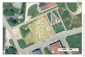 Vue aérienne du site en cours de fouille.
